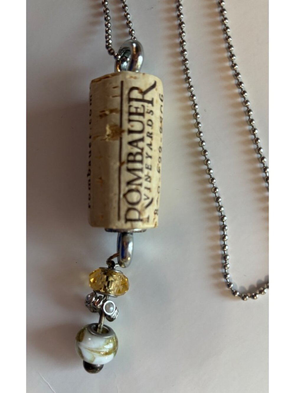 Vintage Rombauer Vineyards Wine Cork Beads & Stones Necklace